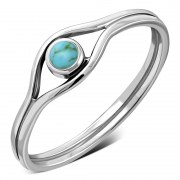 Evil Eye Silver Turquoise Ring, r570